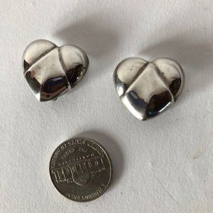 Vintage Jondell Sterling Signed Heart Earrings